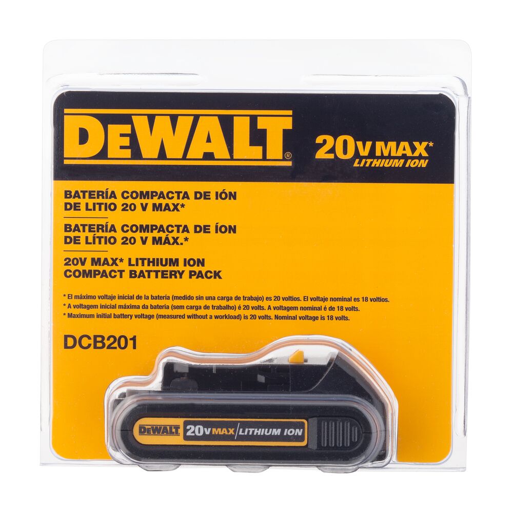 Bateria Premium Compacta ION Litio 20V Max 1.5 Ah DCB201-B3 Dewalt