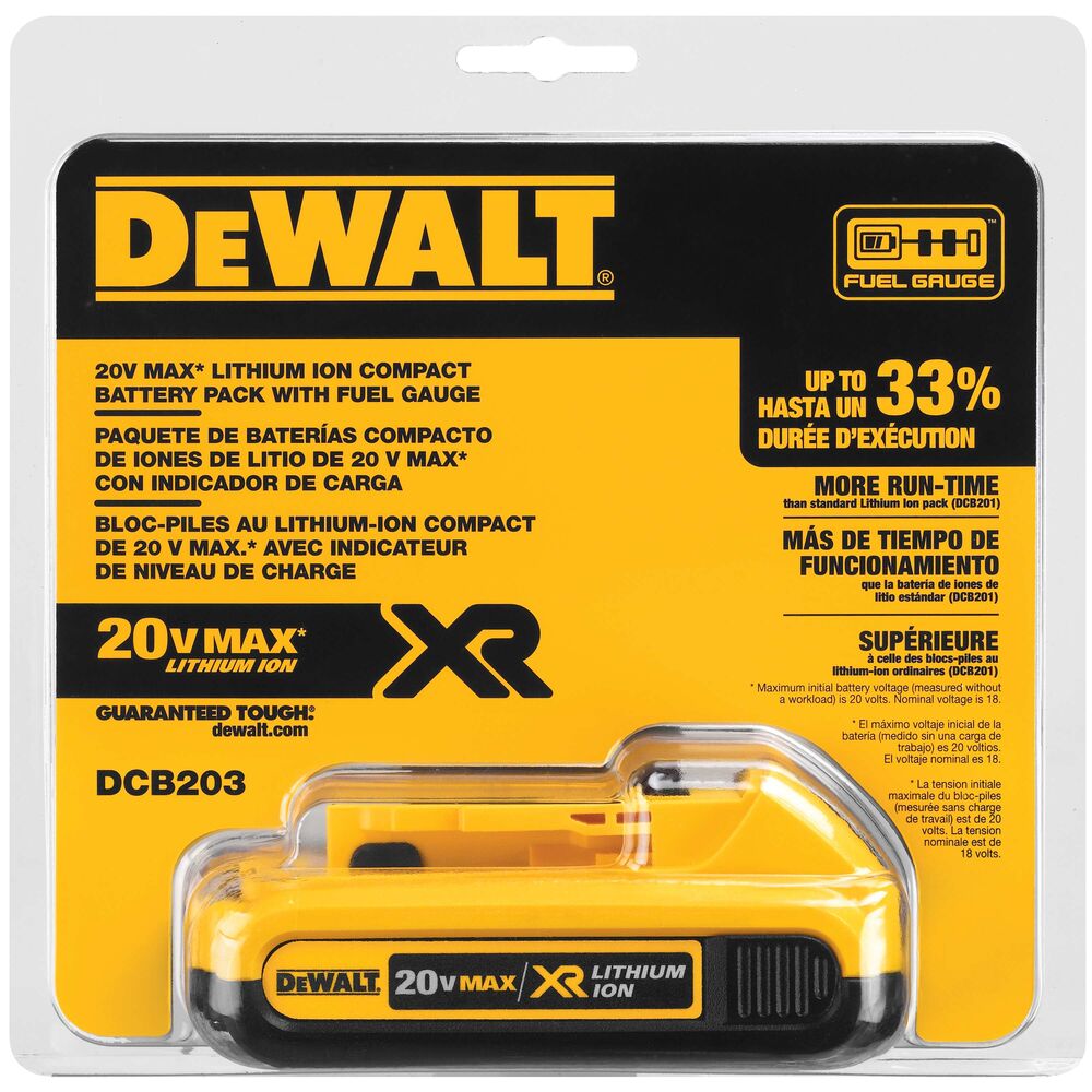 Bateria Premium Compacta 20V Max 2.0Ah DCB203-B3 Dewalt
