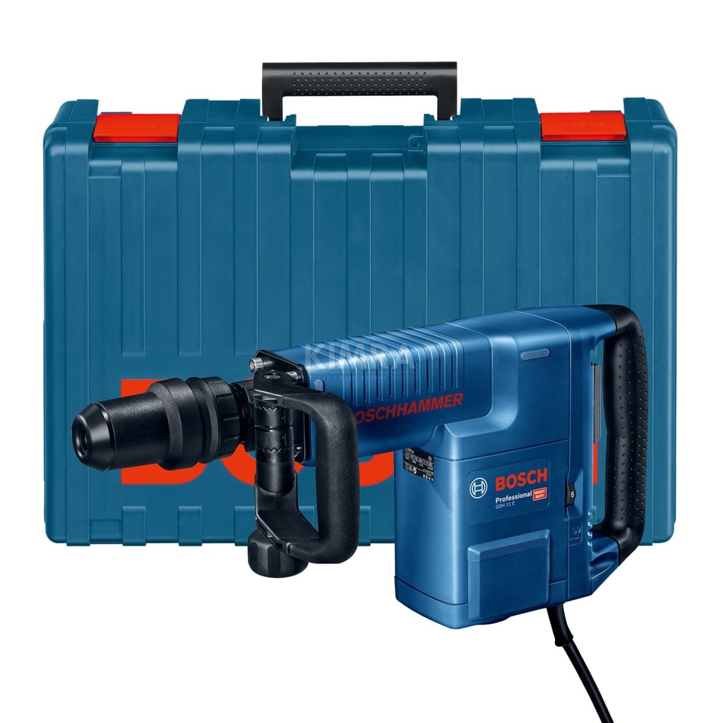 Martillo Demoledor Desquinchador GSH-11E 1500W 16.8J 10.1Kg. + Kit Mantenimiento + Maleta Plastica Bosch