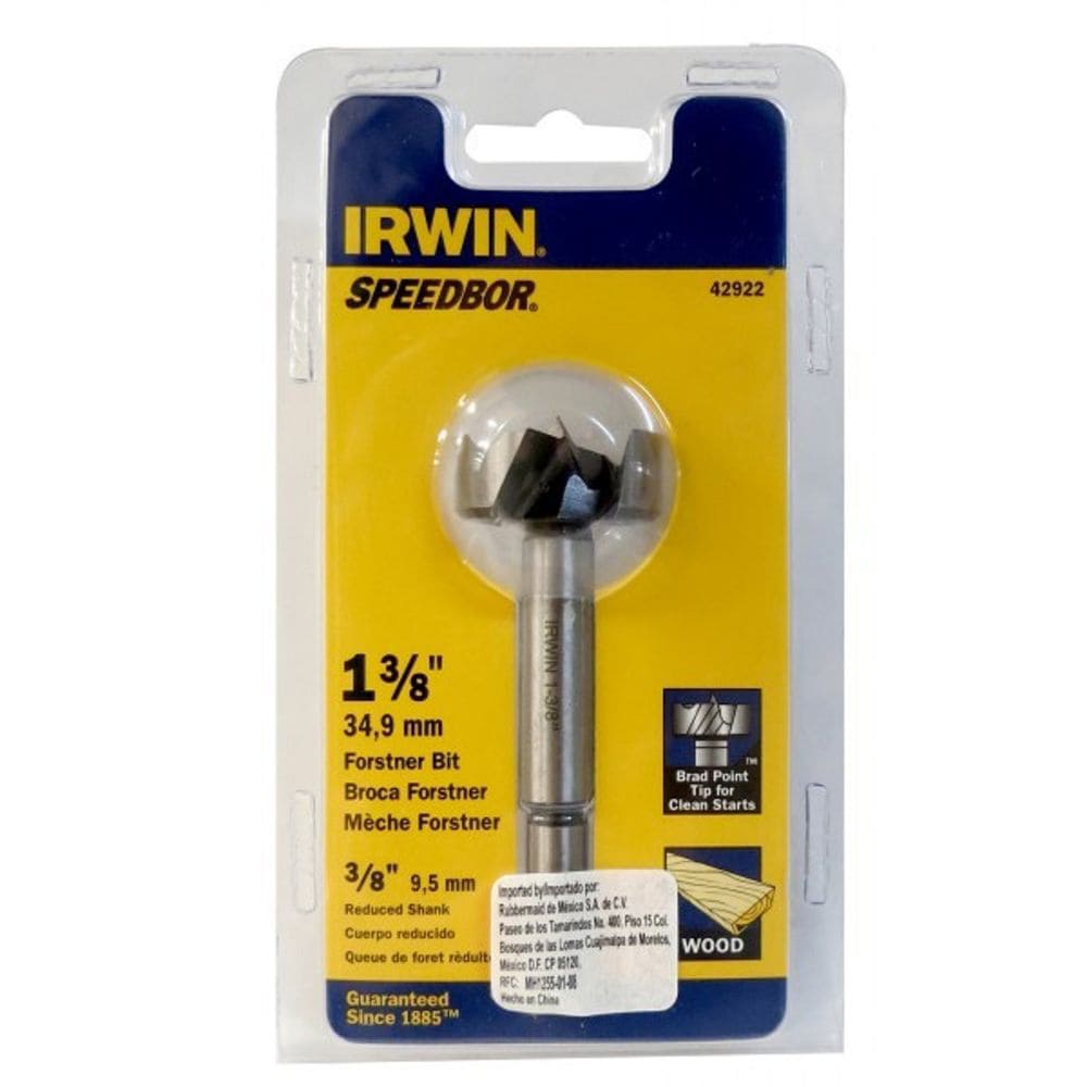 Brocas Madera / Melamine Forstners Masonry (Cangrejera) 1-3/8" (35 mm) Irwin