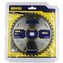 Disco Sierra Circular 7-1/4" x 40T, 5/8" Blister Irwin