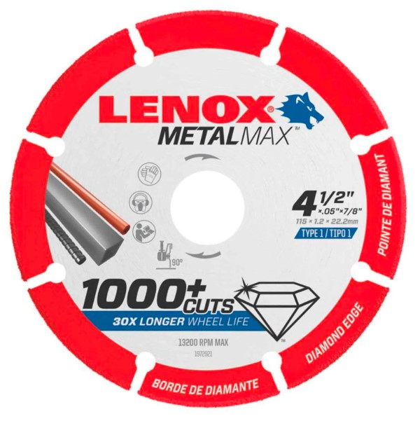 Disco Diamantado Metalmax Corte Metal 4-1/2" x 7/8" Lenox