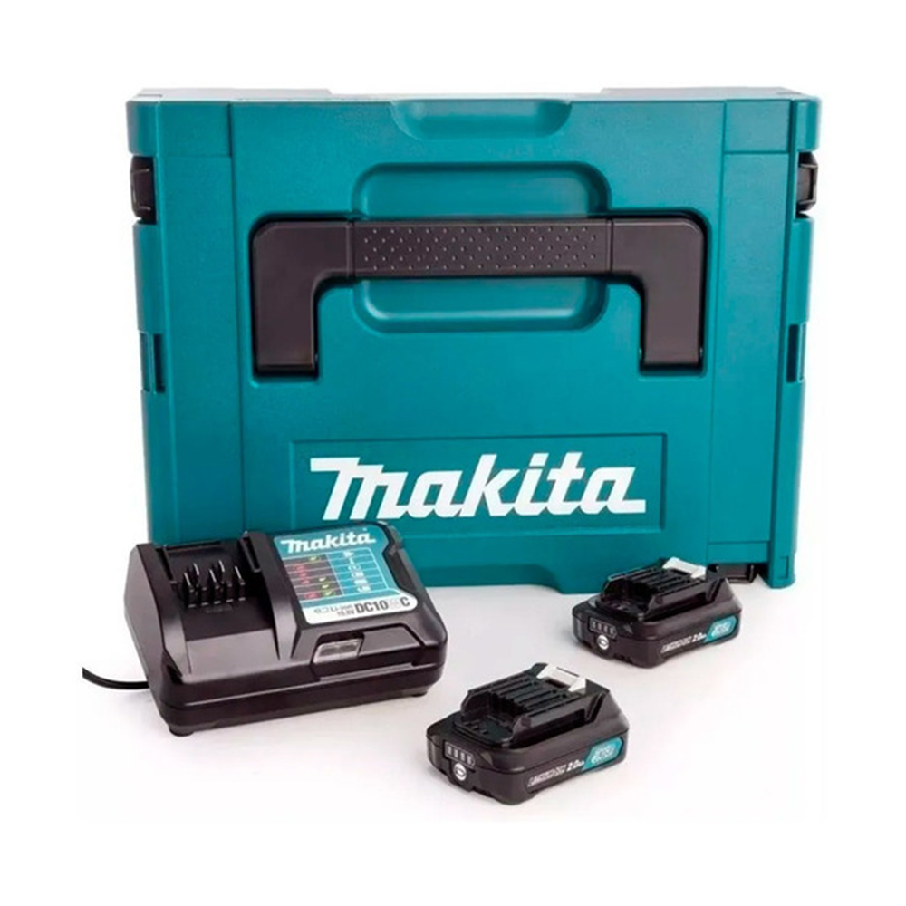 Makpac 2 Baterias 2.0Ah 12Vmax Cxt (Bl1021B) + Cargador Rapido Makita