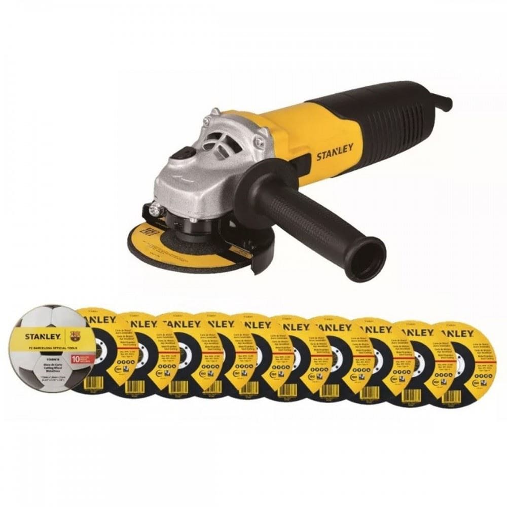 Combo Esmeril angular 4-1/2" 850W + 10 Disco de corte Barcelona STA8061B. Stanley