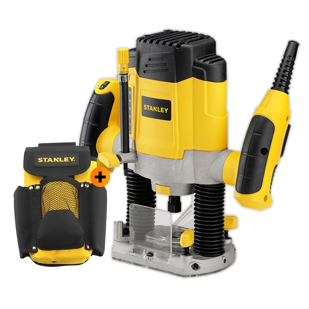 Ruteadora 1/4 1200w 2700 rpm +6 Fresas +Bolsa De Herr. Pequeña 9" Stanley