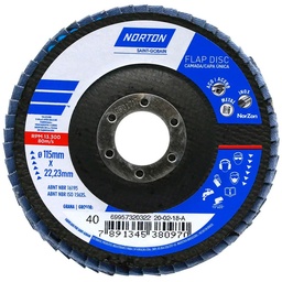 [69957320322] Disco Flap Original 4-1/2" x 7/8" Grano 40 Norton