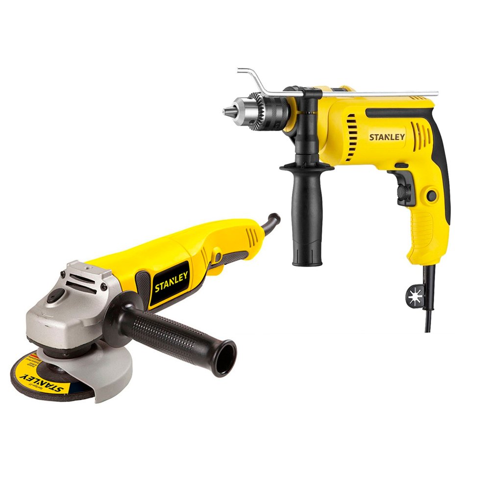 [SDH700-K11] Combo Taladro Percutor 1/2" 700W + Esmeril Angular 4-1/2" 1000W STGS1011-B2 Stanley