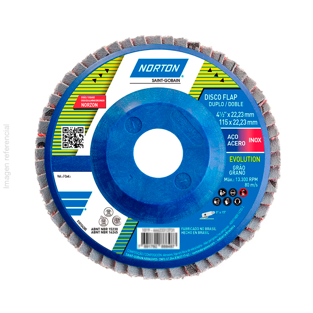 [66623313730] Disco Flap Curvo 4-1/2” x 7/8” Grano 50 Evolución R822 Norton