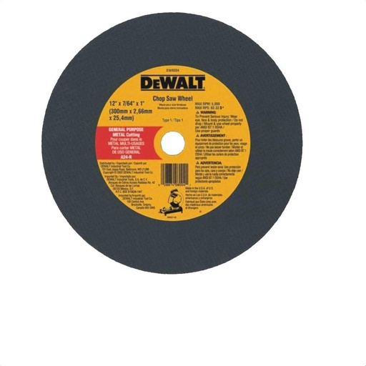 [DW44640] Disco Abrasivo Tronzadora 14" x 7/64" (2.8mm) x 1" Dewalt