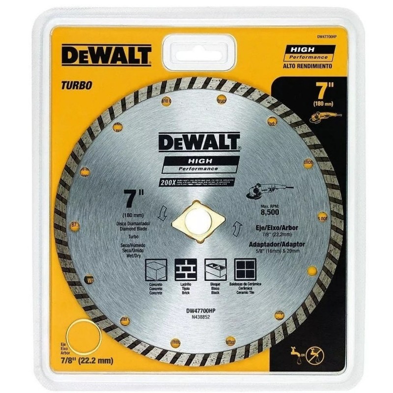 [DW47700HP] Disco Diamantado 7" Turbo - HP Dewalt