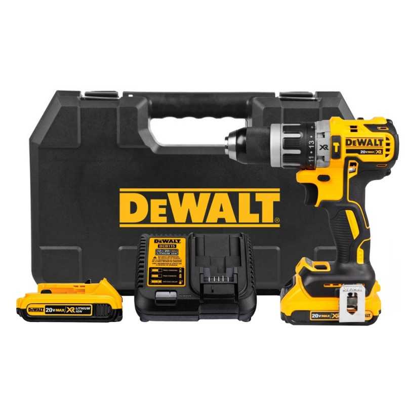 [DCD796D2-B2] Taladro Percutor 1/2" 20V XR Sin Carbones + Caja Plástica + Cargador + 2 Baterías Lithium Ion 2Ah Dewalt