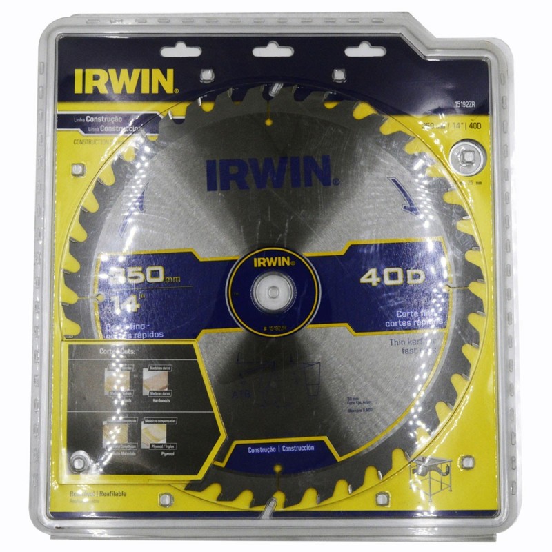 [15192ZR] Disco Sierra Circular 14" x 40T, 30 mm Irwin