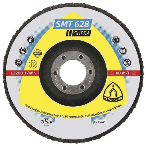 [322790] Disco Flap 4-1/2" G40 Plano Te/Supra/Smt628/Cs461X/40/N/Ger/115X22,2 Klingspor