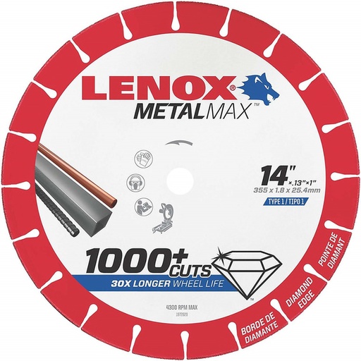 [1972929] Disco Diamantado Metalmax Tronzadora Corte Metal 14" X 1" Lenox