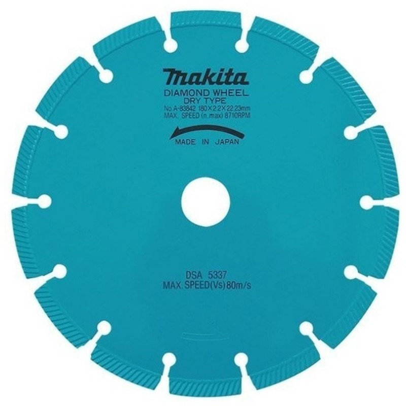 [A-83842] Disco Diamantado Segmentado Para Concreto 180 X 22.23 Mm. Makita