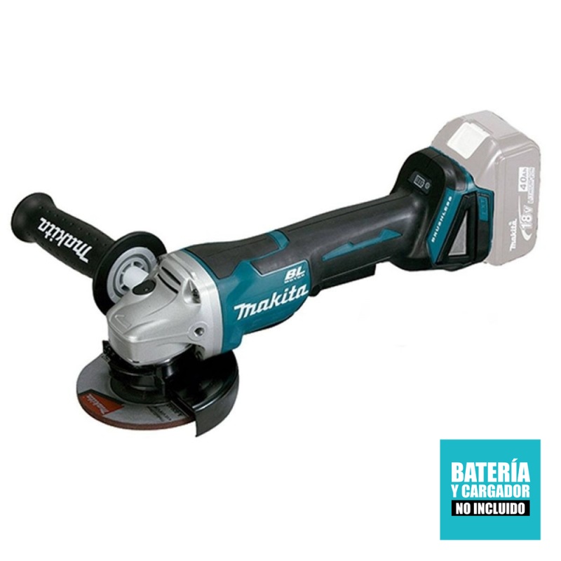 [DGA458Z] Esmeril Angular 4-1/2" 18V / 8,500 Rpm / Bl Xpt / Hombre Muerto/ F.E. / Sin Baterías Makita