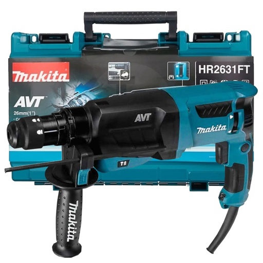 [HR2631FT] Martillo Perforador Sds-Plus 800W / 2.4 J. / 26Mm / 3 Func / 3.1Kg / Avt / Luz Led / Chuck Makita