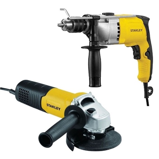 [SGS1045-K1] Kit Esmeril / Amoladora Angular 4-1/2" 1050W (SGS1045) + Taladro Percutor 1/2" 800W (STDH8013) Stanley
