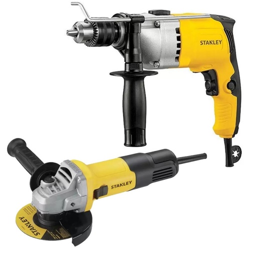 [STDH8013-K10] Kit Taladro Percutor 1/2" 800W (STDH8013-B2) + Esmeril / Amoladora Angular 4-1/2" 710W STGS7115-B2 STDH8013-K10 Stanley