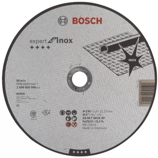 [2608.600.096-000] Disco Corte Exp Inox 230x2,0mm Bosch
