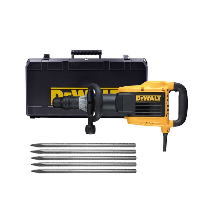[D25899K-K3] Martillo Demoledor SDS Max 1500W 10 Kg 25 Joules + 5 Cinceles DWA0805 Dewalt