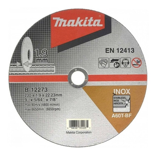 [B-12273] Disco Abra Corte Inox 9" X 1.9Mm.(A60T-Bf) *** Makita