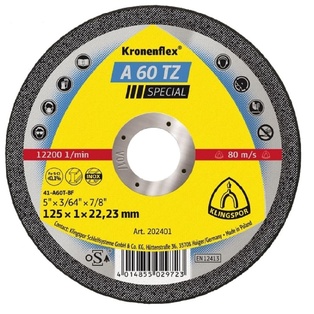 Disco Abrasivo Corte 4-1/2" * 1mm Kt/Special/A60Tz/S/Ger/115X1X22,23 Plano Klingspor