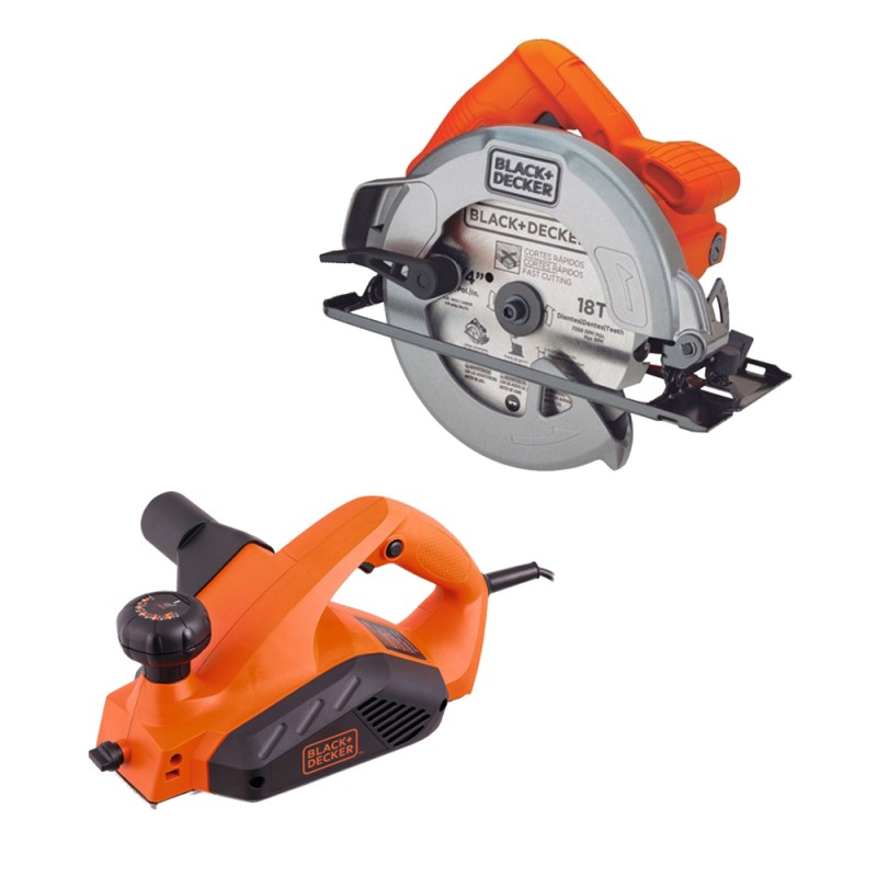 [CS1004-K3] Kit S. Circular 7 1/4"  Profesional 1400W CS1004+ Cepillo de 3 1/4" 650 W  7698. Black & Decker B&D