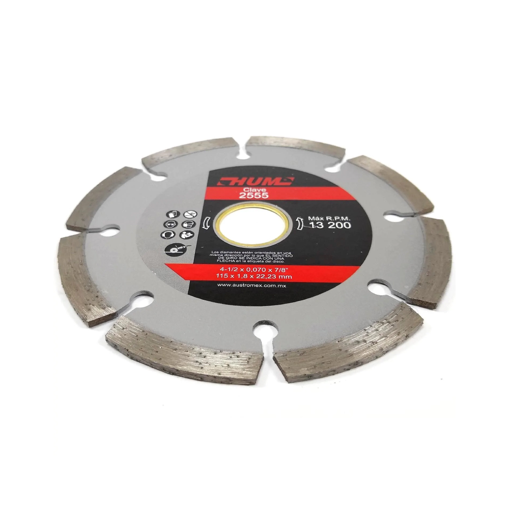 Disco de Diamante Segmentado Hum 4 1/2" 2555 Austromex