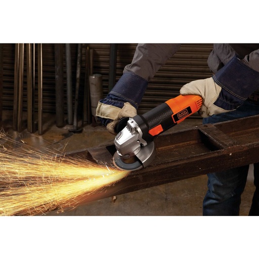 Esmeril Angular 4 1/2" 820W + Maleta + Guantes + Lente + Disco Black & Decker