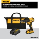 Taladro Percutor 1/2" 20V XR 65Nm 1 Bat 3.0 Ah Dewalt DCD7781L1-B2_10