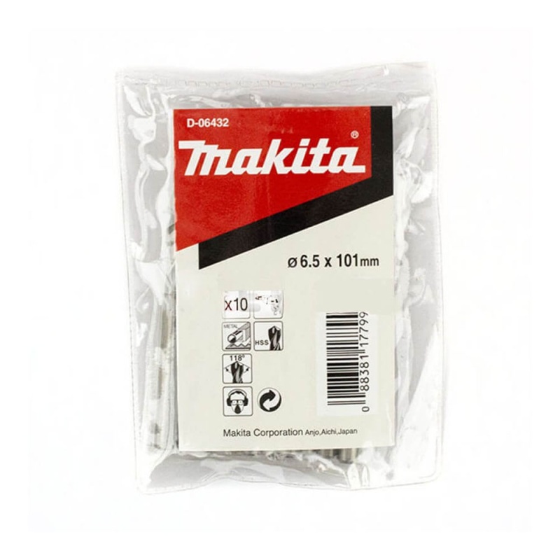 Broca HSS-G para Metal 6.5 x 101mm 10 Unid Makita D-06432_2