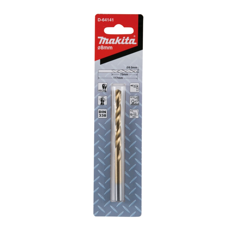 Broca HSS-TIN para Metal 8 x 117mm Makita D-64141_2