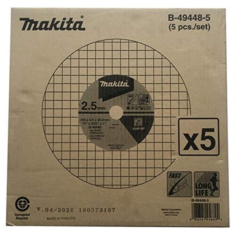 Disco abrasivo corte metal 14"x 2.5mm x 1" (A36P-BF) (5 PCS)_2