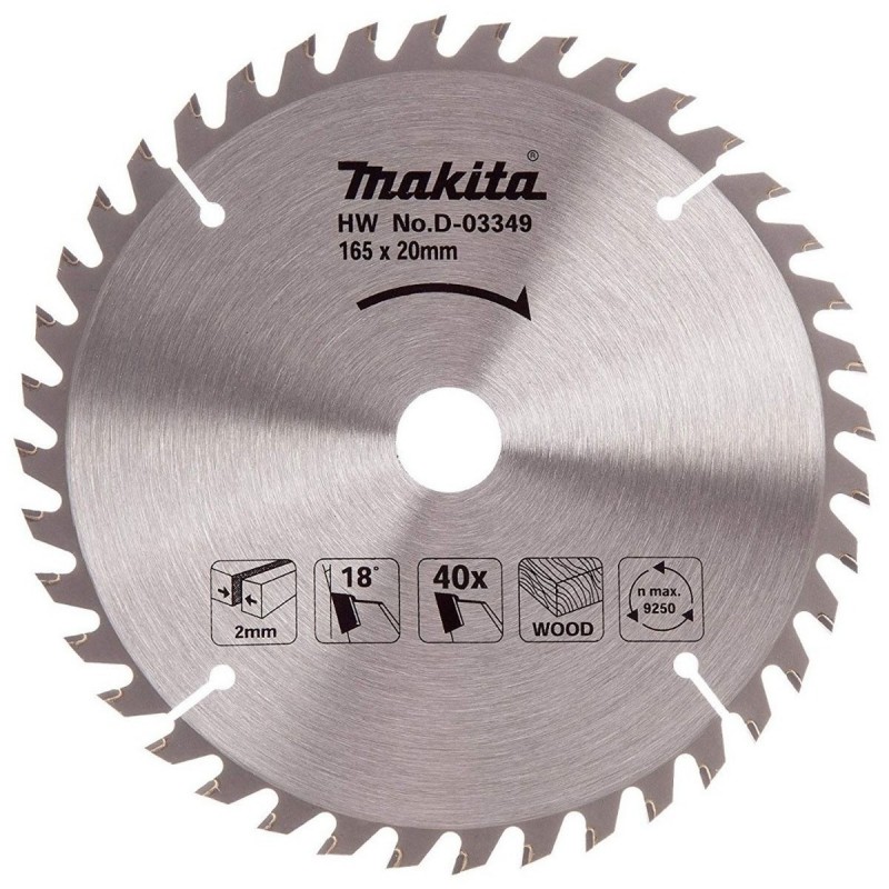 Disco de sierra para madera TCT (6-1/2 x20 mm x2mm) 40 Dientes Makita D-03349_2