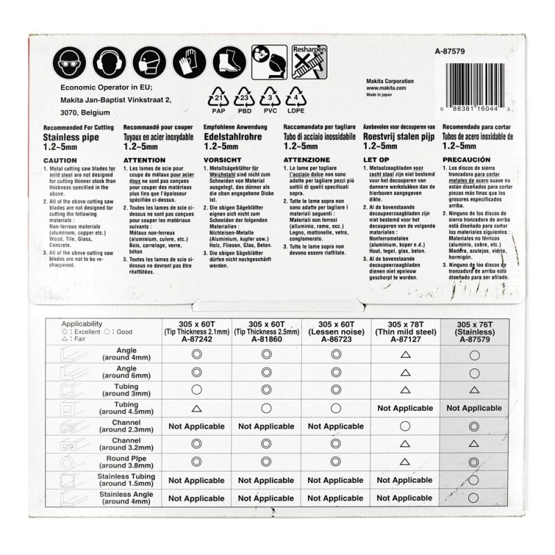 Disco de sierra para acero inoxidable TCT (305x25.4 mm) 78 DIENTES_2