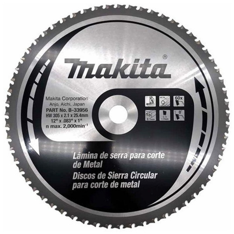 Disco Sierra Tronzadora LC1230 para Acero Dulce 12"x 25.4 x 2.10mm 60 DIENTES B-33956 Makita_2