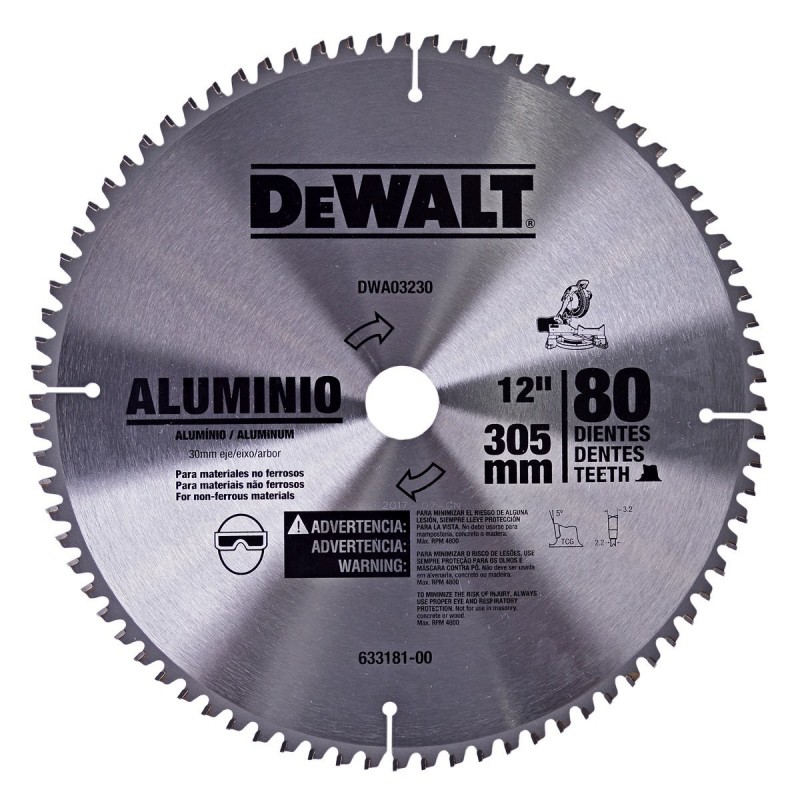 Disco de sierra 12" 80 Dientes Aluminio DWA03230 Dewalt_2