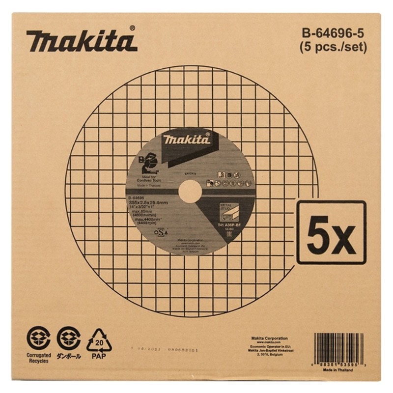Disco abrasivo corte metal 14"x 2.5mm x 1" (A36P-BF) (5 PCS)_2