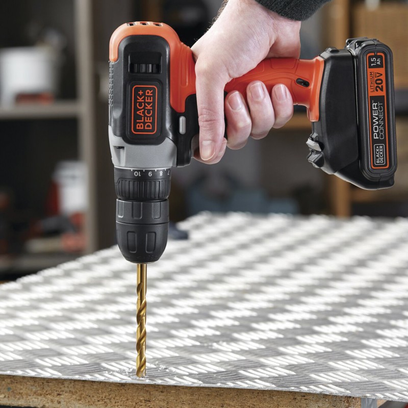 Taladro Atornillador 3/8" 20V 37Nm 1 Bat 1.5 Ah Black + Decker BCD702C1-B2_6