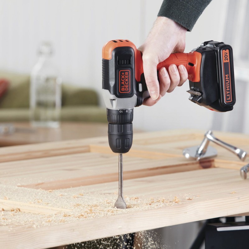 Taladro Atornillador 3/8" 20V 37Nm 1 Bat 1.5 Ah Black + Decker BCD702C1-B2_8