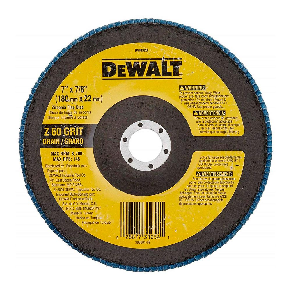 Disco Flap 7" x 7/8" Grano 60 Dewalt