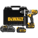 Taladro Percutor 1/2" 20V + 2 Baterias 3.0 Ah + Cargador + Caja Plastica Dewalt