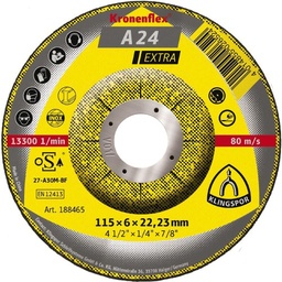 [188465] Disco Abrasivo Desbaste 4-1/2" * 6mm Ks/Extra/A24Ex/S/Gek/115X6X22,23 Klingspor (E)