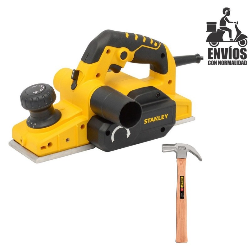 Cepillo de Madera Profesional 750W + 4 Martillos Cabo Madera 20 Oz. Curvo Conico (STHT51371-840) Stanley