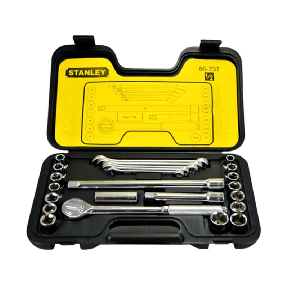 Juego Llaves y Dados 1/2" 25 Pzas MM/SAE Stanley