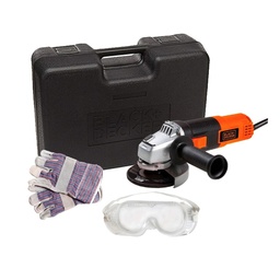 [G720K-B2C] Esmeril / Amoladora Angular 4-1/2" 820W + Guantes + Lente + Disco con Maletin Black & Decker B&D