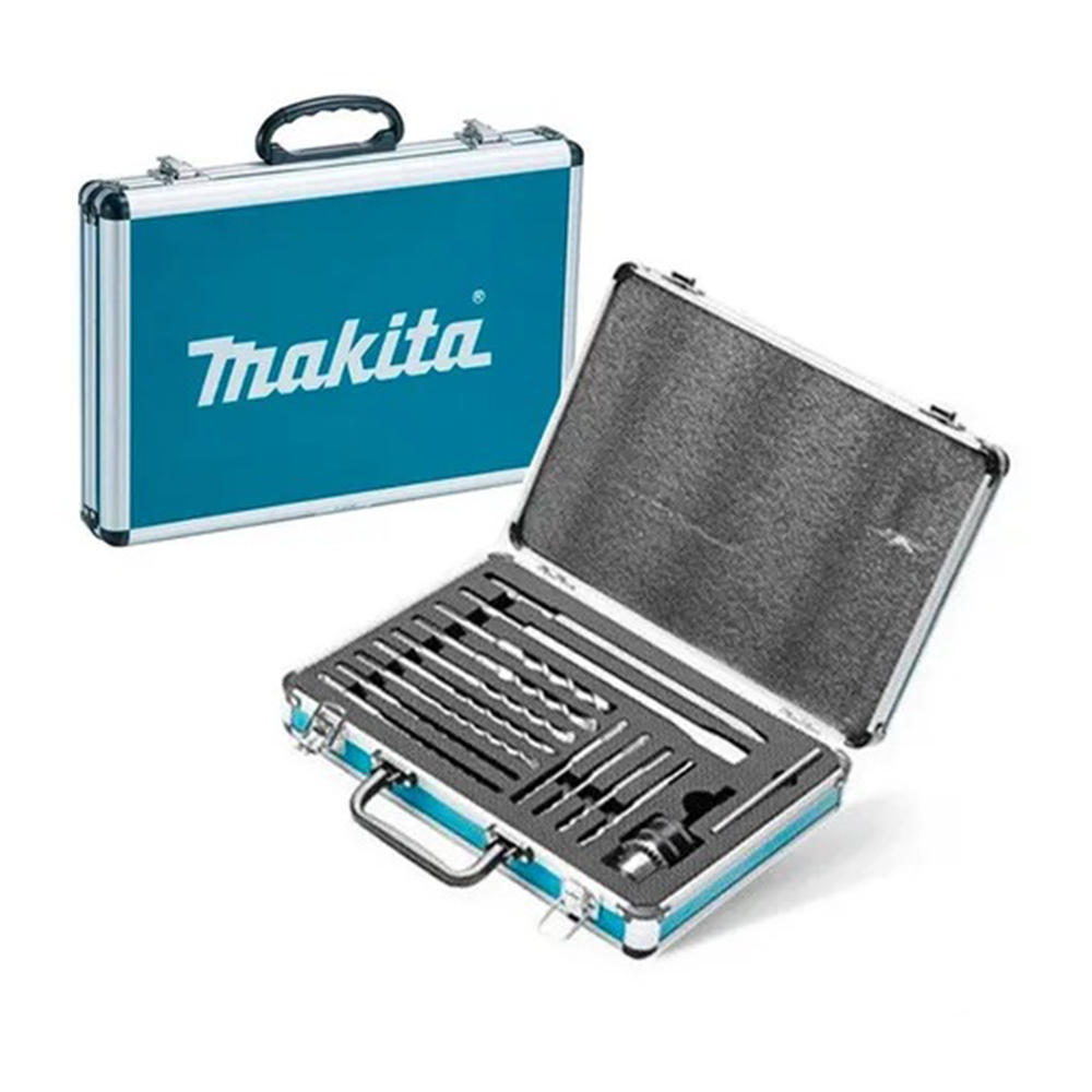Makita Set Brocas Y Cinceles Sds-Plus (17 Pzas) Maletin Aluminio