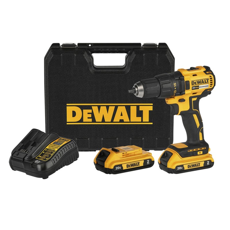 Taladro  Atornillador 1/2” 20V (Inc. Cargador + 2 Baterias 2Ah+ Cargador) Dewalt