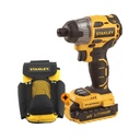 Atornillador de impacto inal. Brushless 20v + Bolsa De Herra. Pequeña 9" Stanley